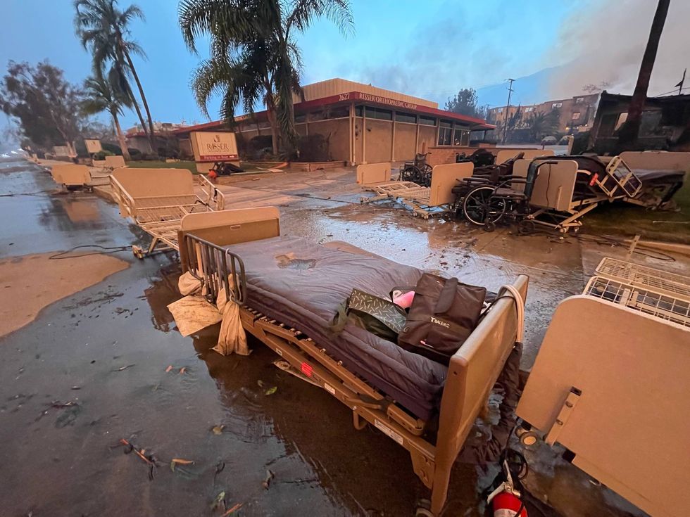 damage outside burnt nursing home