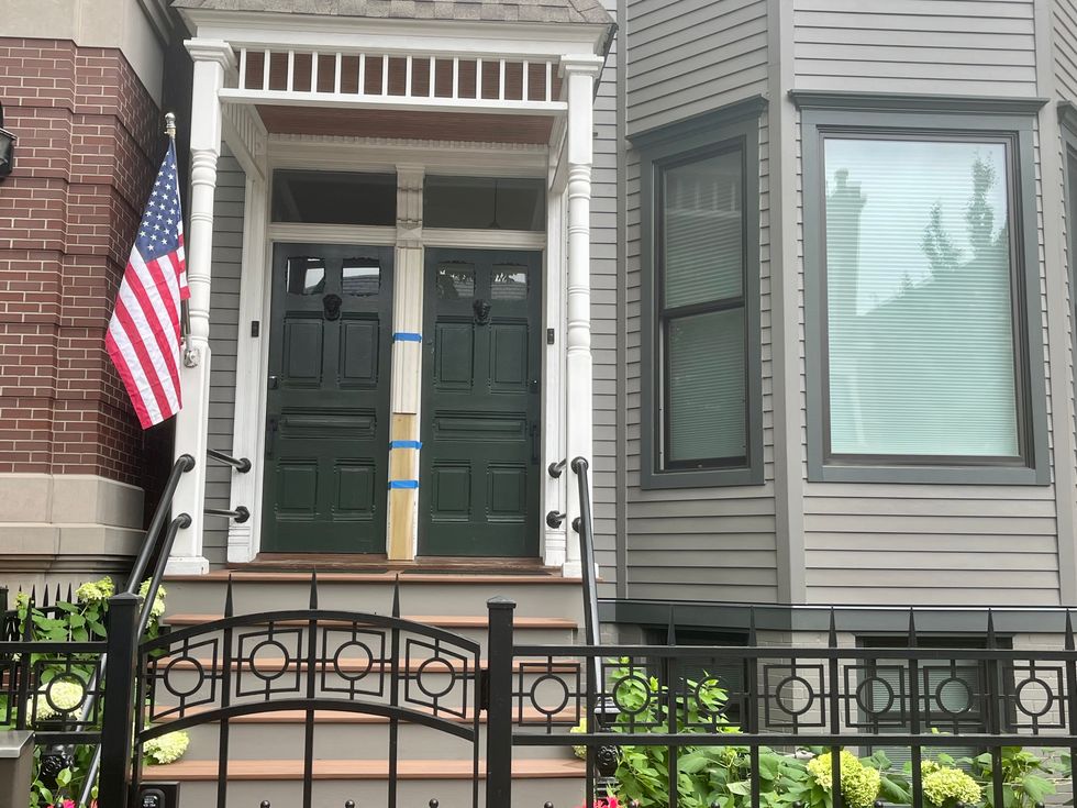 Damage to Leo Feler's home from October raid