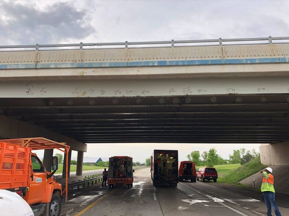 damaged overpass