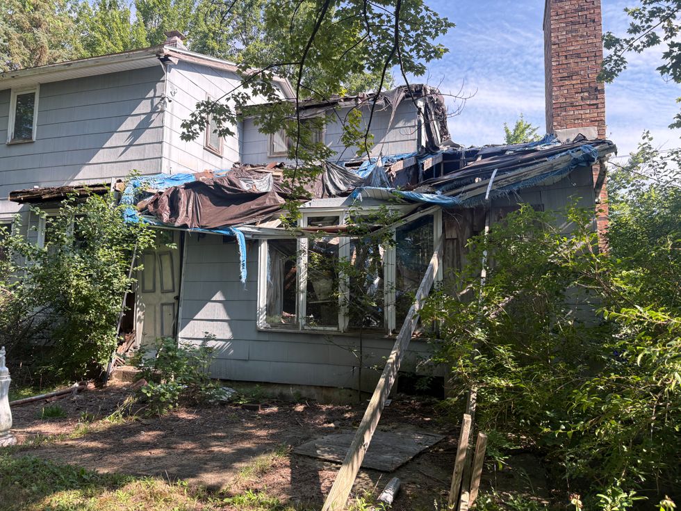 Damaged veteran's home in Orchard Park