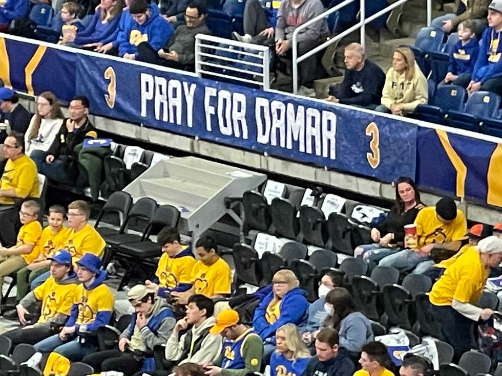 Damar Hamlin banner at Petersen Events Center