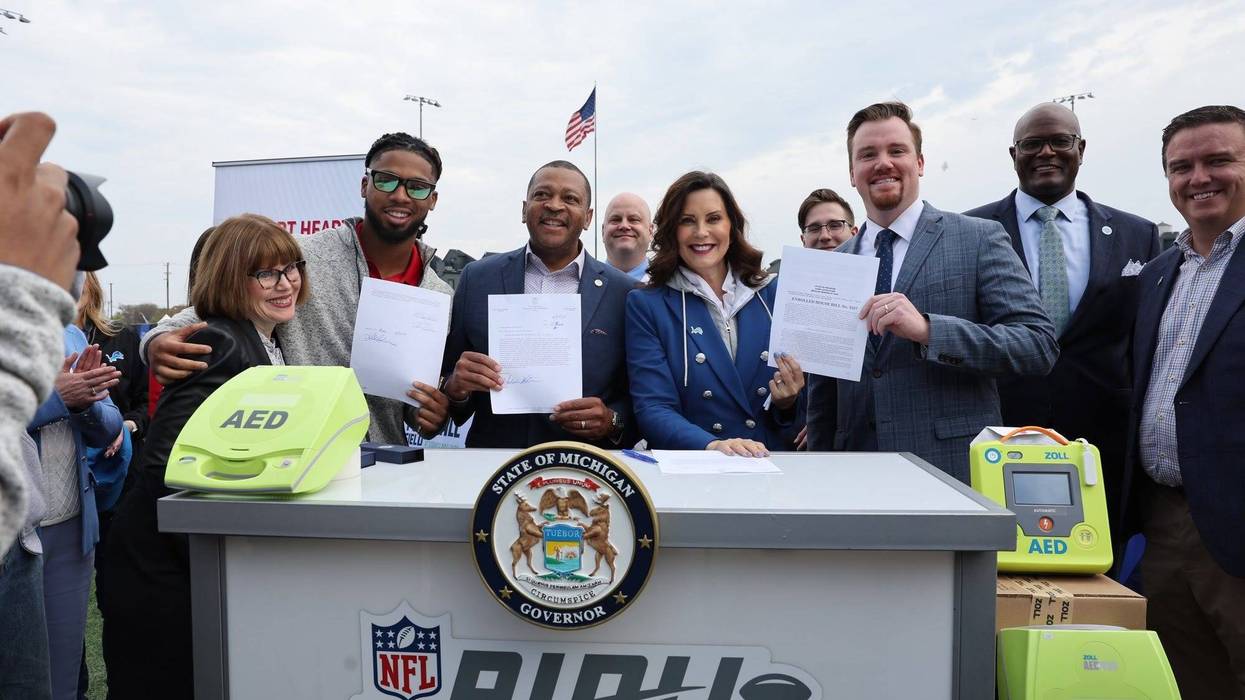 Damar Hamlin with Gov. Gretchen Whitmer