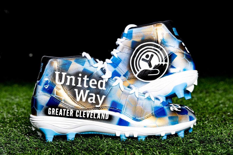 Damarious Randall - United Way of Greater Cleveland; Stuttering Association for the Young cleats