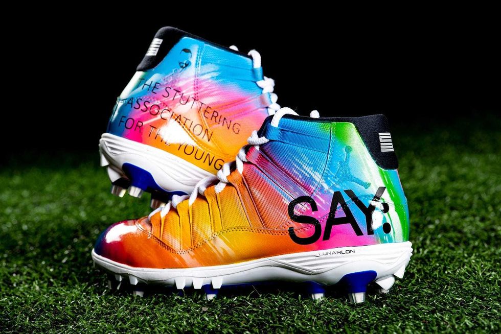 Damarious Randall - United Way of Greater Cleveland; Stuttering Association for the Young cleats