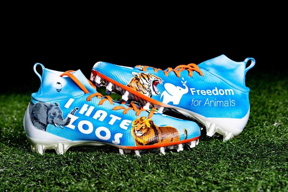 Damion Ratley Freedom for Animals cleats
