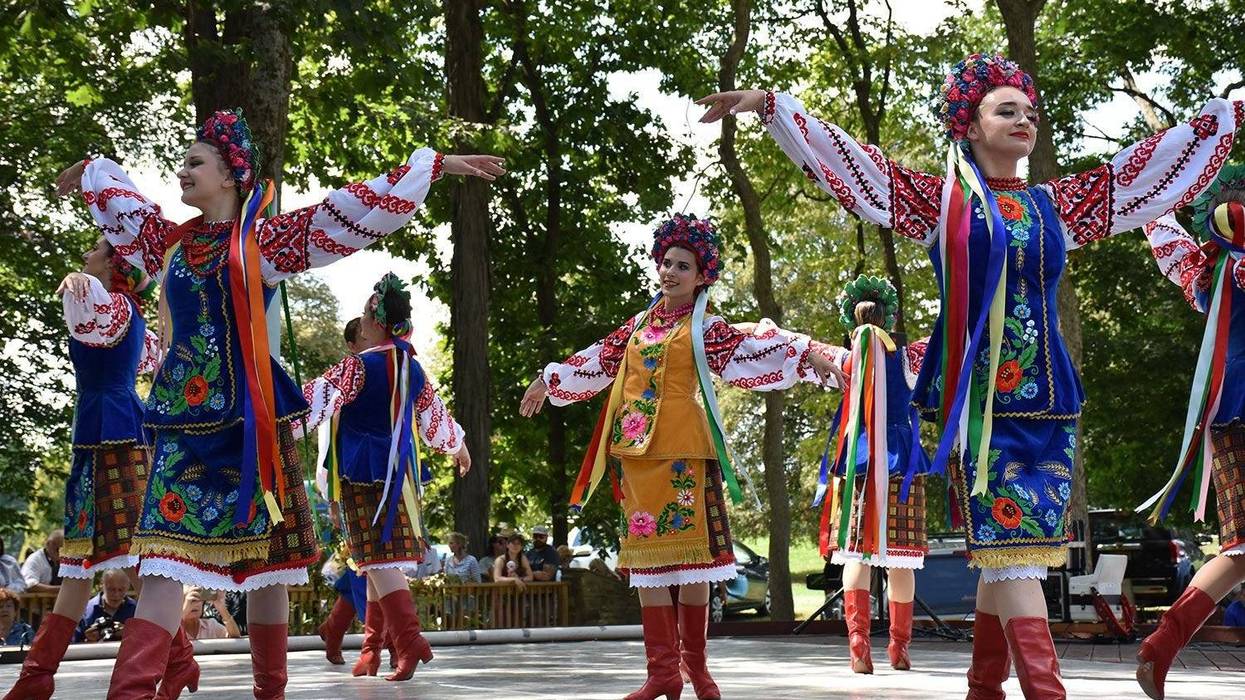 Dancers performing at the Ukrainian Folk Festival