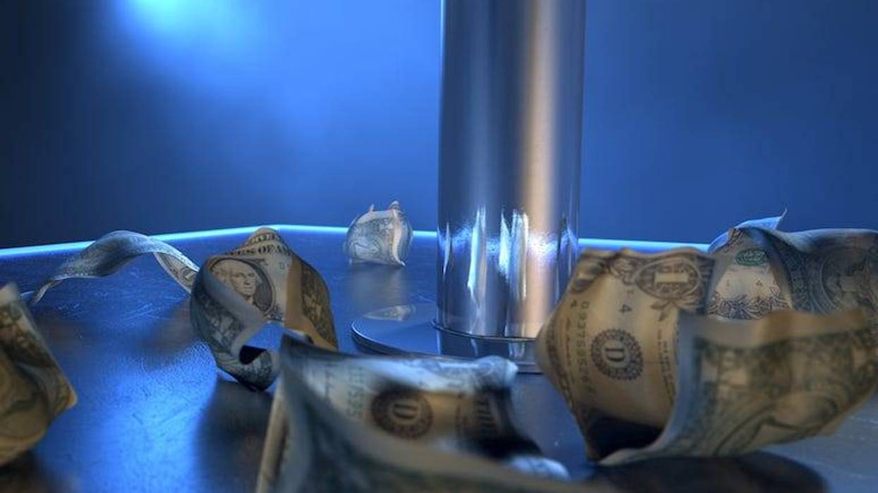 Dancing pole with cash