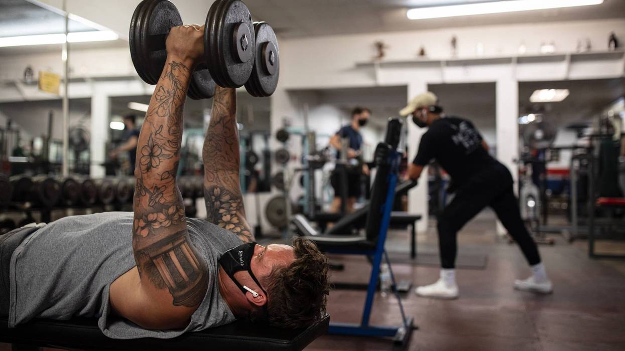 Danny Hitchcock works out at Hyde Park Gym on March 10, 2021 in Austin, Texas.