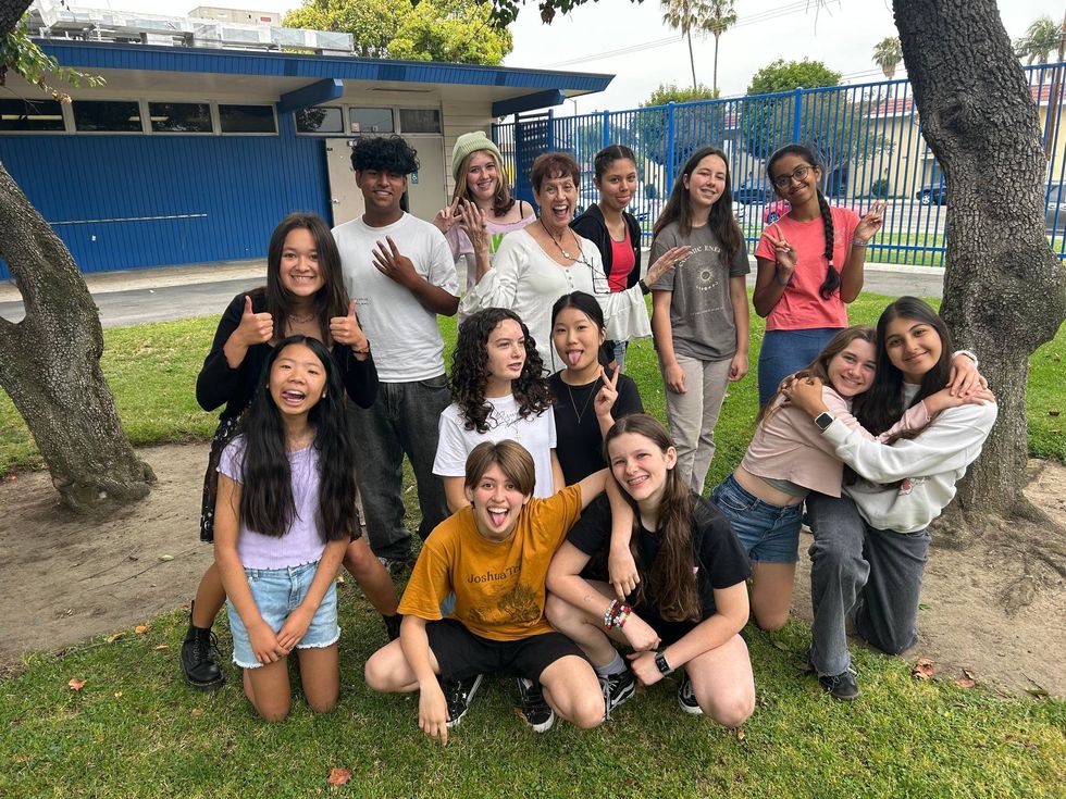 Darcy Blake and students