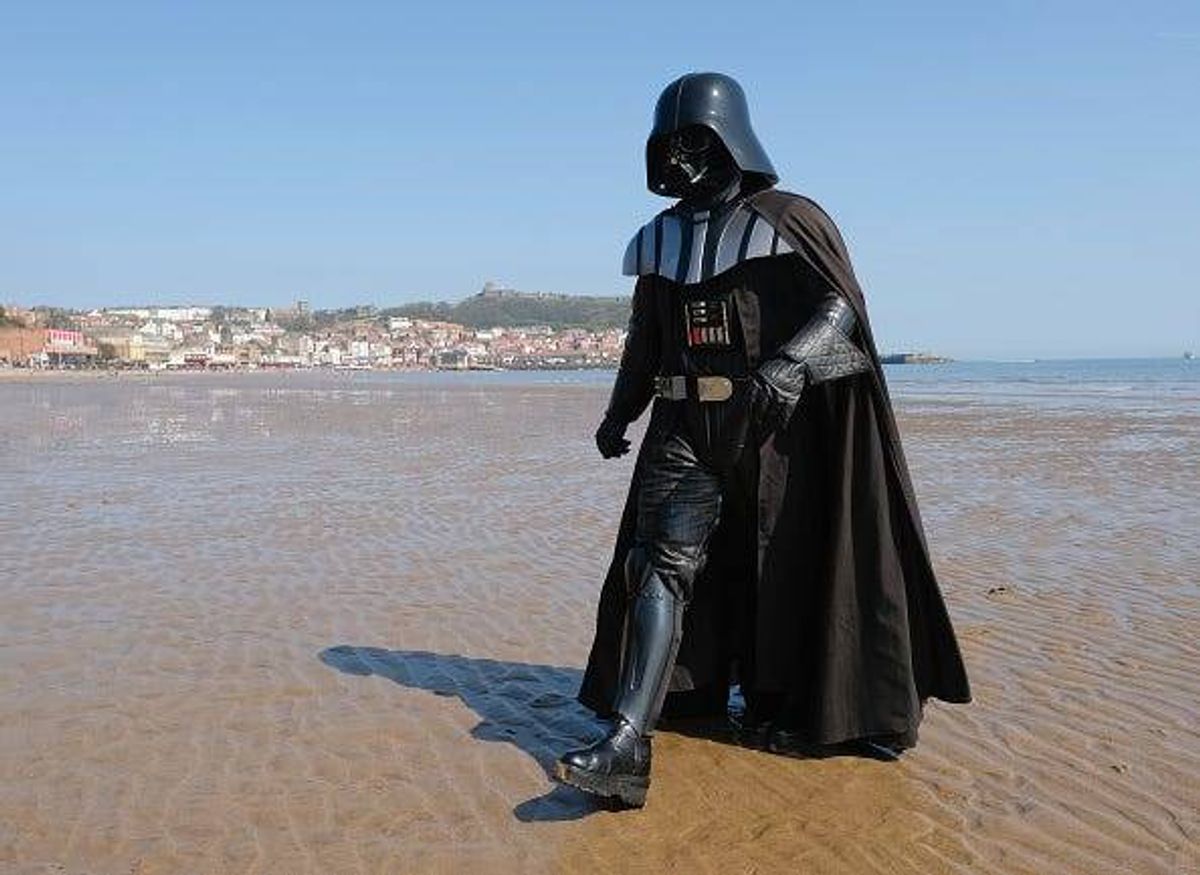Darth Vader walking on beach