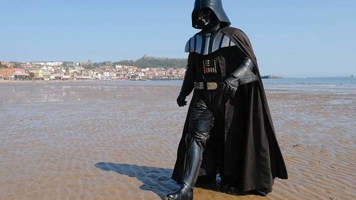 Darth Vader walking on beach