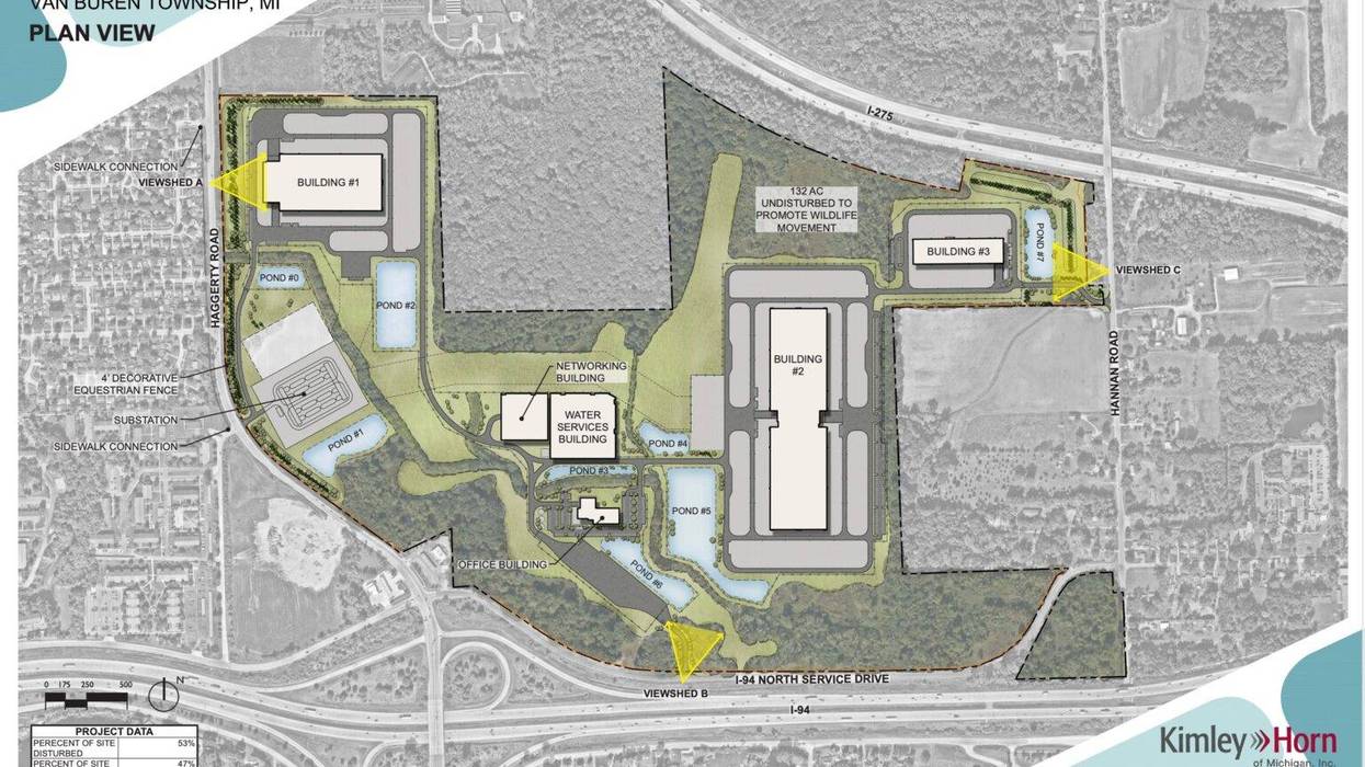 Data center site rendering.