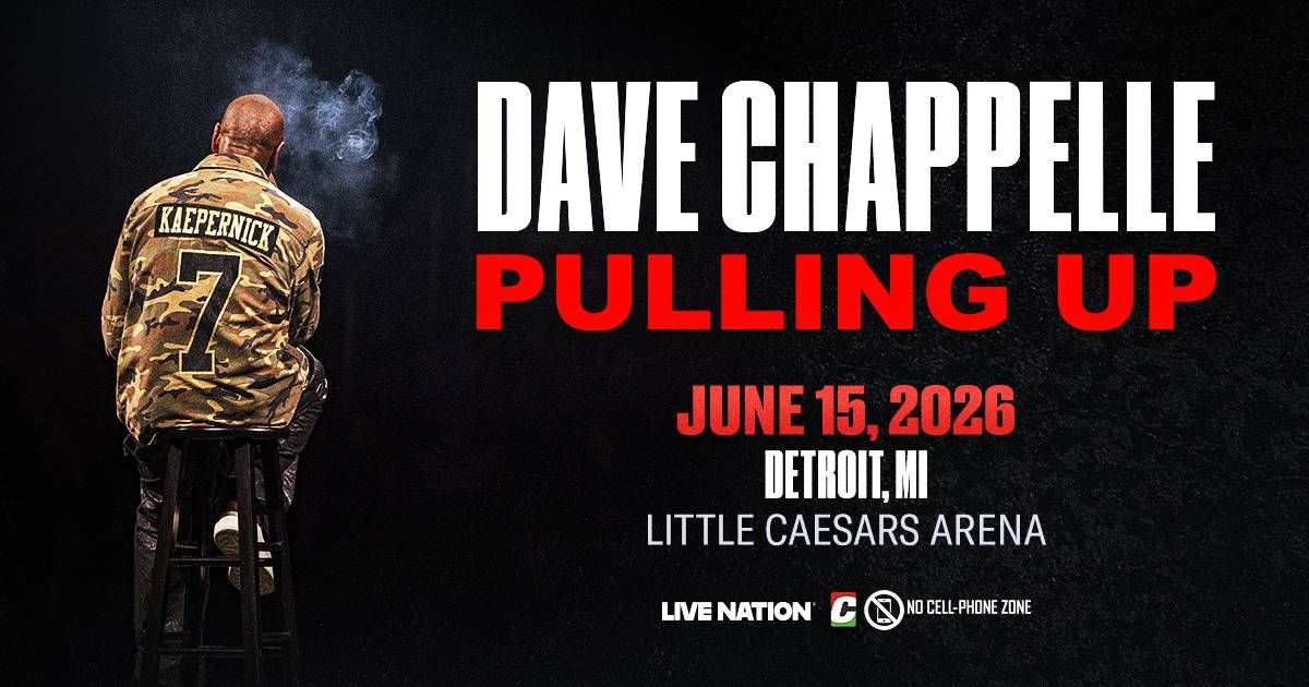 Dave Chappelle 'Pulling Up' poster: Chappelle in Kaepernick #7 jersey. June 15, 2026 Detroit.