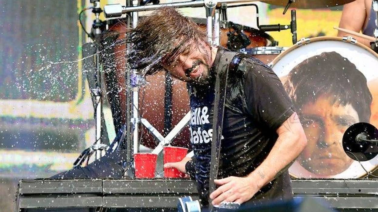 Dave Grohl of Foo Fighters performs live in concert.