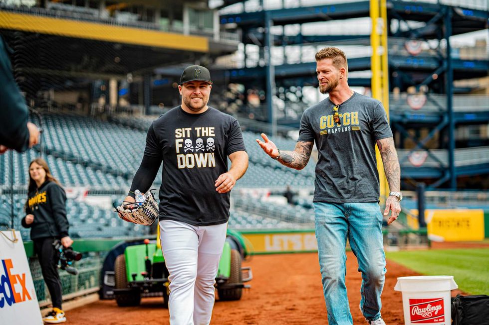David Bednar walking with AJ Burnett
