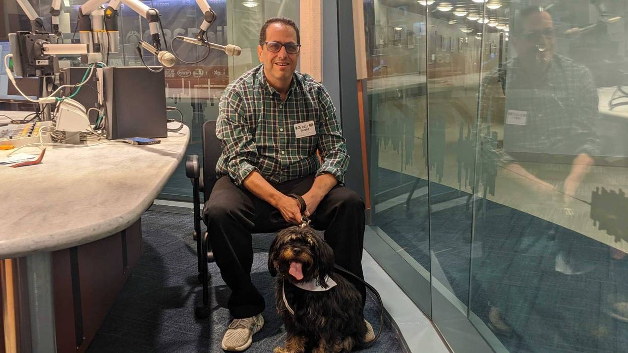 David Sichel and his emotional support dog Henry.