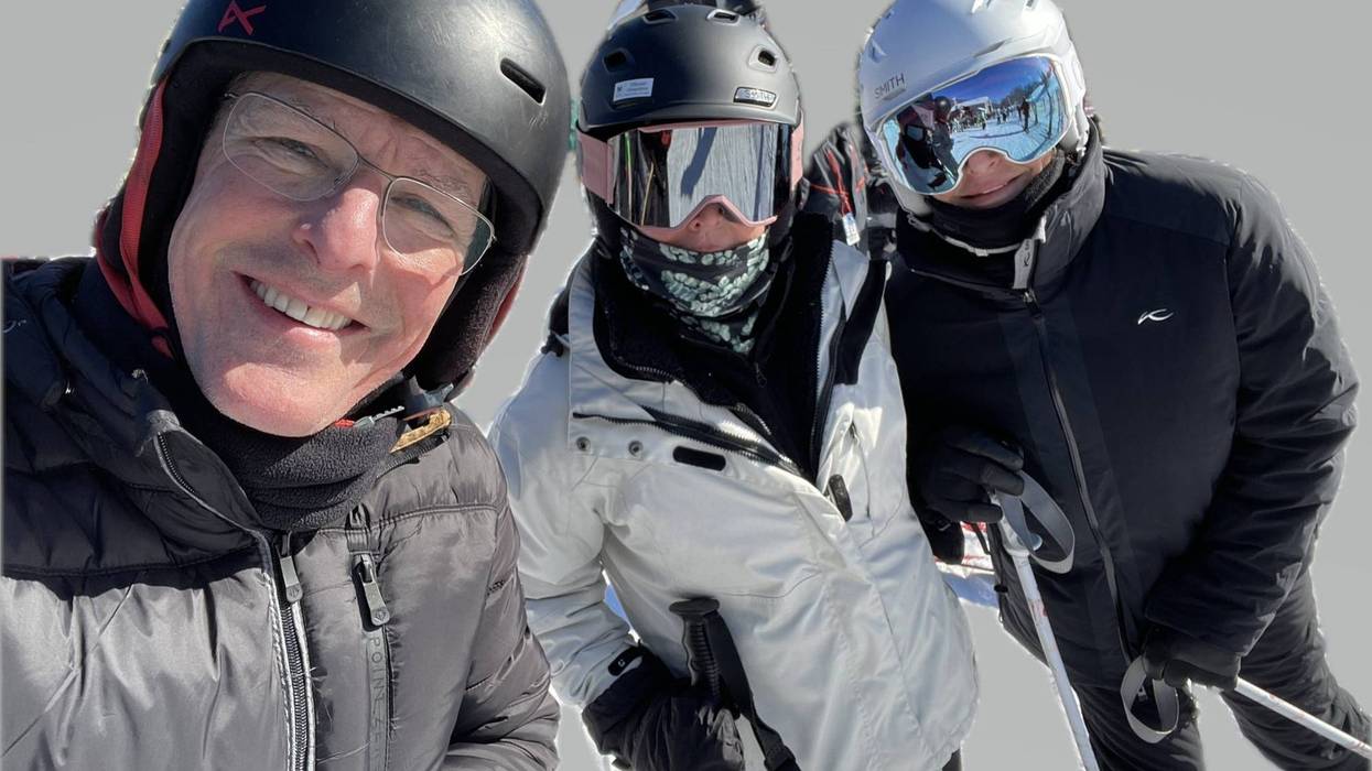 David skiing with family
