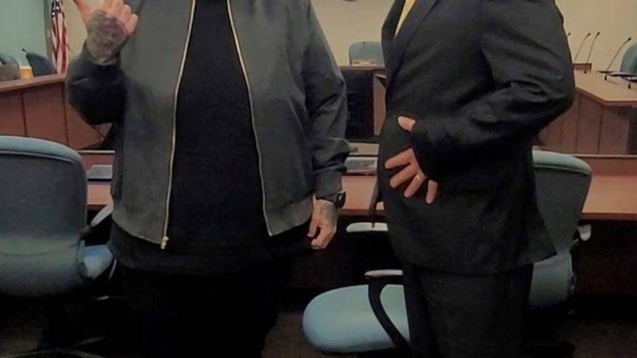 Davidson County Sheriff's Office shows singer Jelly Roll with Nashville Sheriff Daron Hall at his Tennessee Board of Parole hearing on Tuesday, April 22, 2025 in Nashville, Tenn.