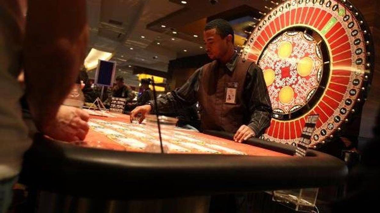 Dealer gives out chips