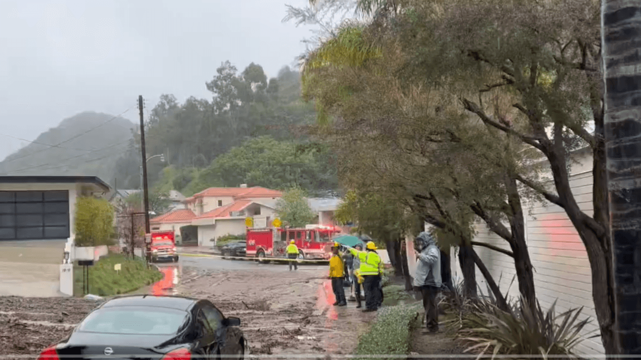 Debris flow in Beverly Crest, Los Angeles