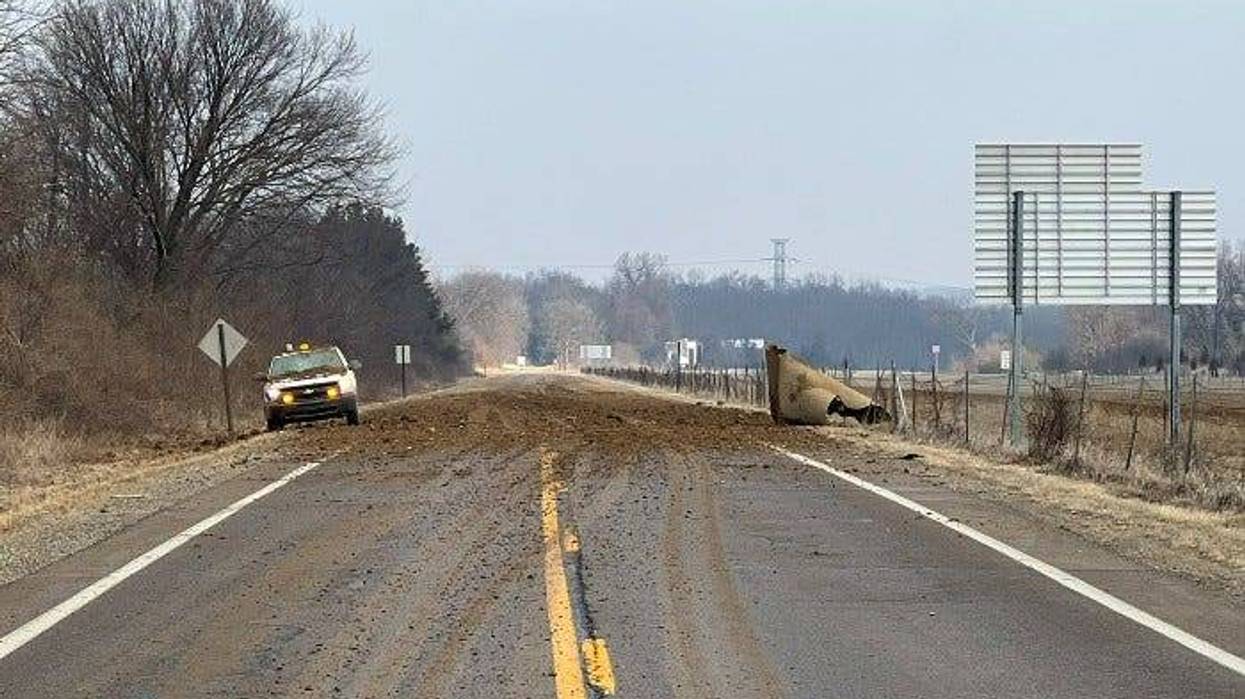debris on US-23 after explosion