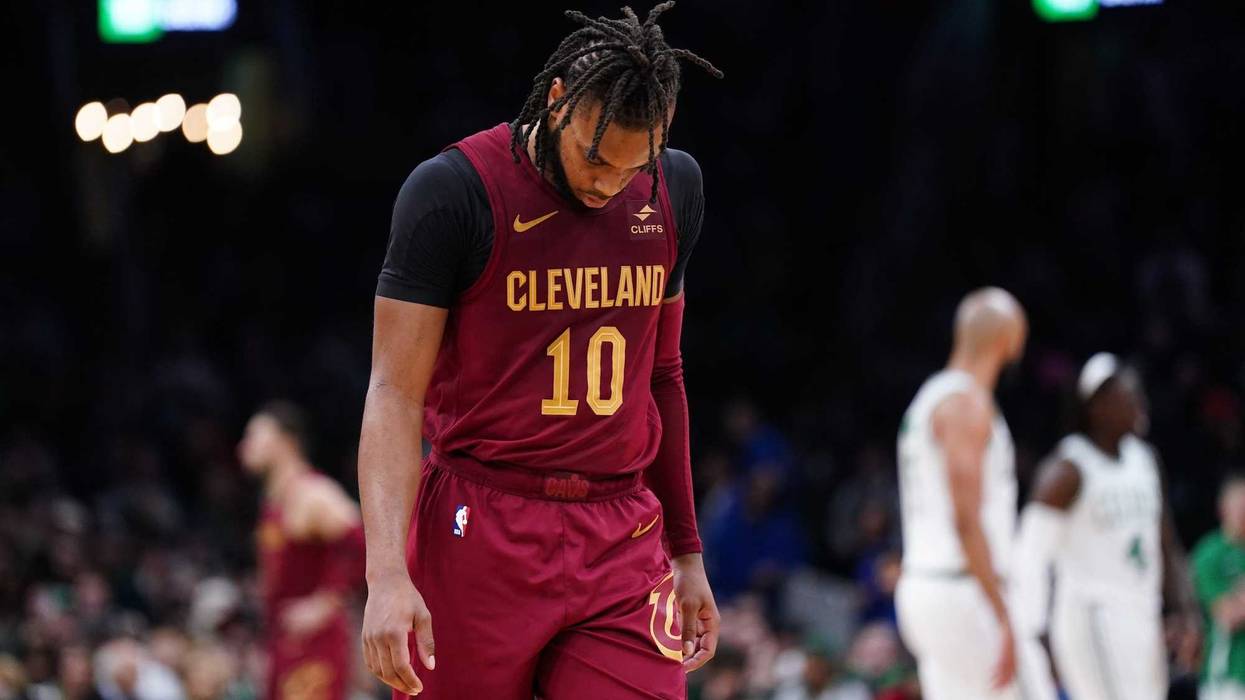 Dec 14, 2023; Boston, Massachusetts, USA; Cleveland Cavaliers guard Darius Garland (10) on the court against the Boston Celtics in the second half at TD Garden. Mandatory Credit: David Butler II-USA TODAY Sports