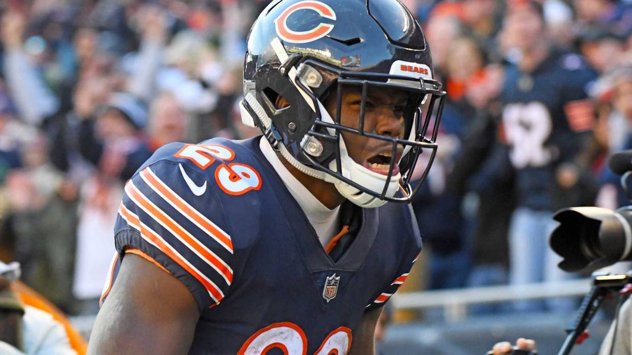 Dec 16, 2018; Chicago, IL, USA; Chicago Bears running back Tarik Cohen (29) reacts against the Green Bay Packers during the second half at Soldier Field. Mandatory Credit: Mike DiNovo-USA TODAY Sports