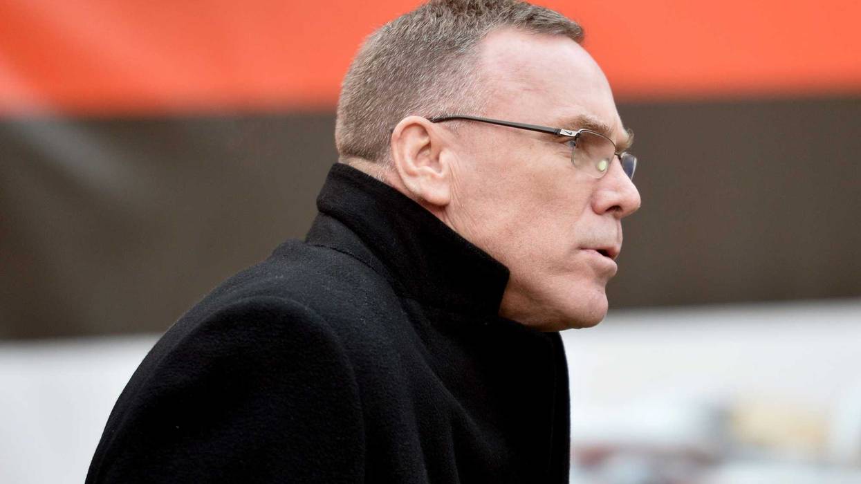 Dec 17, 2017; Cleveland, OH, USA; Cleveland Browns general manager John Dorsey walks onto the field before the game between the Cleveland Browns and the Baltimore Ravens at FirstEnergy Stadium. Mandatory Credit: Ken Blaze-USA TODAY Sports