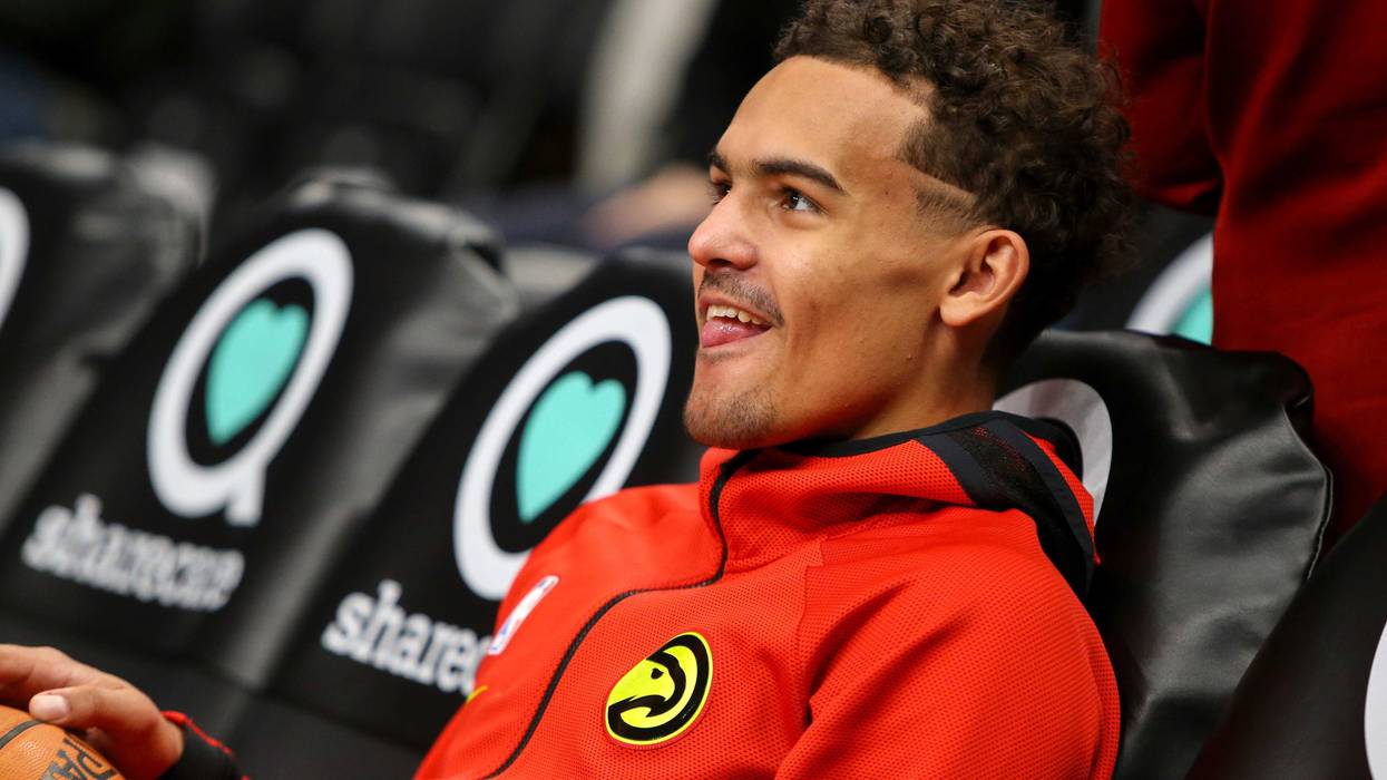 Dec 27, 2019; Atlanta, Georgia, USA; Atlanta Hawks guard Trae Young (11) looks on prior to the game against the Milwaukee Bucks at State Farm Arena. Mandatory Credit: Brett Davis-USA TODAY Sports