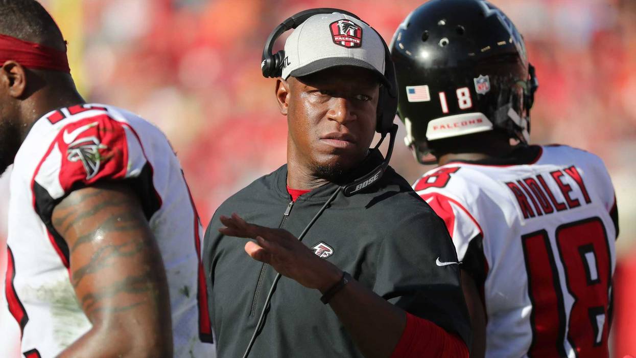 Dec 30, 2018; Tampa, FL, USA; Atlanta Falcons head coach Raheem Morris during the second half at Raymond James Stadium. Mandatory Credit: Kim Klement-USA TODAY Sports