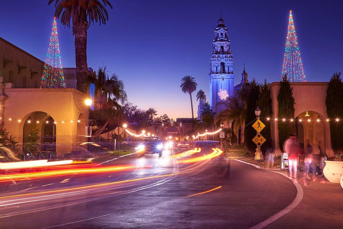 December nights at Balboa Park in San Diego