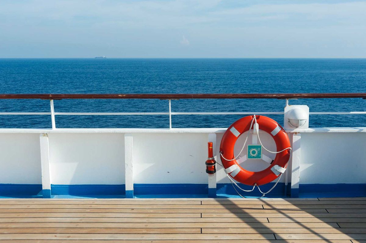 Deck of a cruise ship.