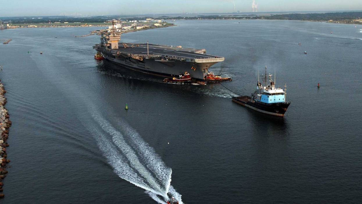 Decommissioned aircraft carrier John F. Kennedy (CV 67) departs Naval Station Mayport en route to Norfolk, Va. Survivors 1975 USS JFK/USS Belknap collision off the coast of Sicily that killed several sailors are gathering at the Mall of America this weekend to support veteran mental health issues.
