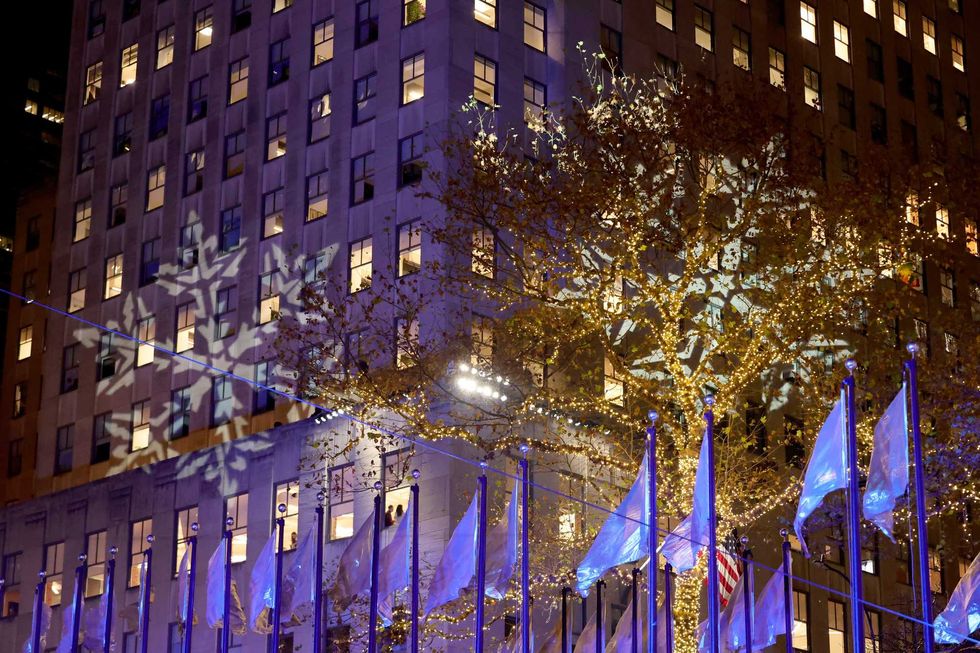 Decorations at the Rockefeller Center Christmas Tree Lighting Wednesday night.