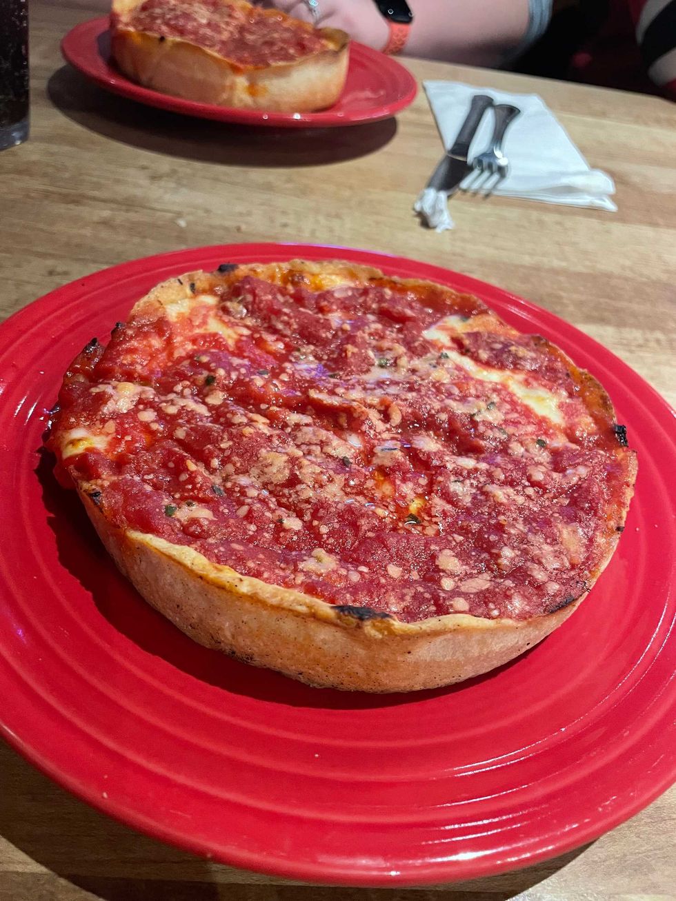 Deep dish pizza