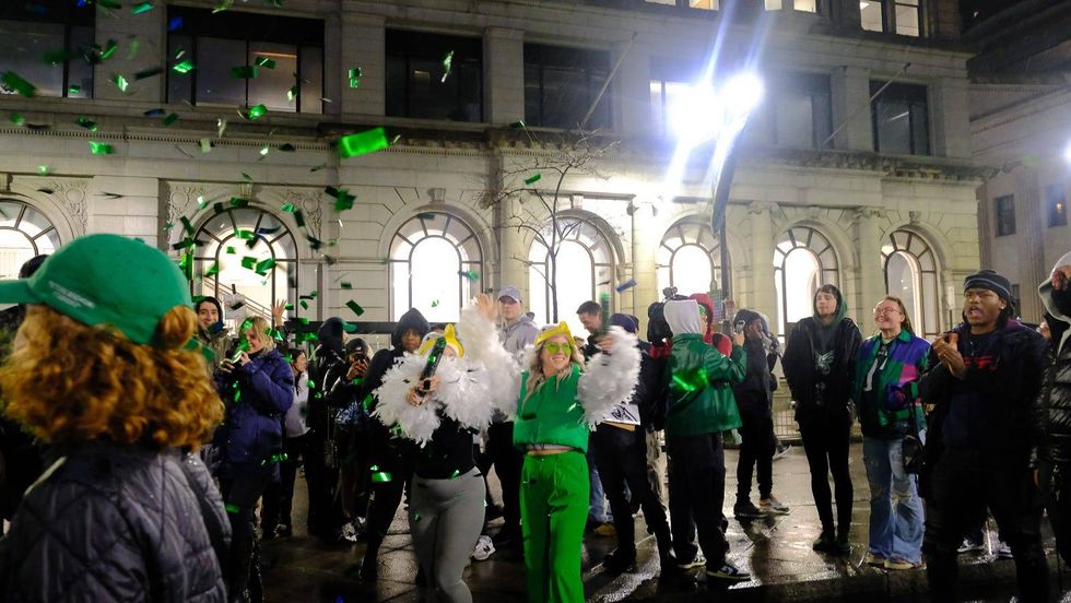 Defiant Eagles fans made their way to Broad Street after Super Bowl LVII.