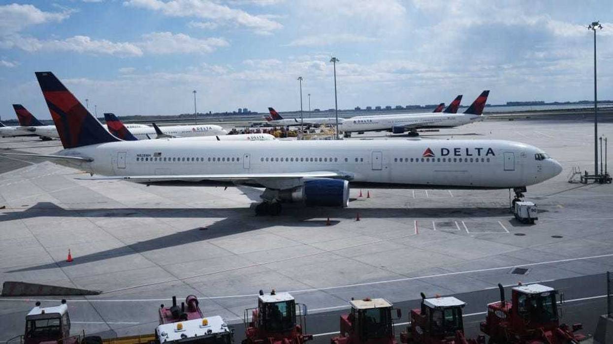 Delta planes sit on the tarmac at John F. Kennedy Airport (JFK) as it stands mostly empty due to the ongoing cutbacks in travel because of the coronavirus on April 16, 2020 in New York City.