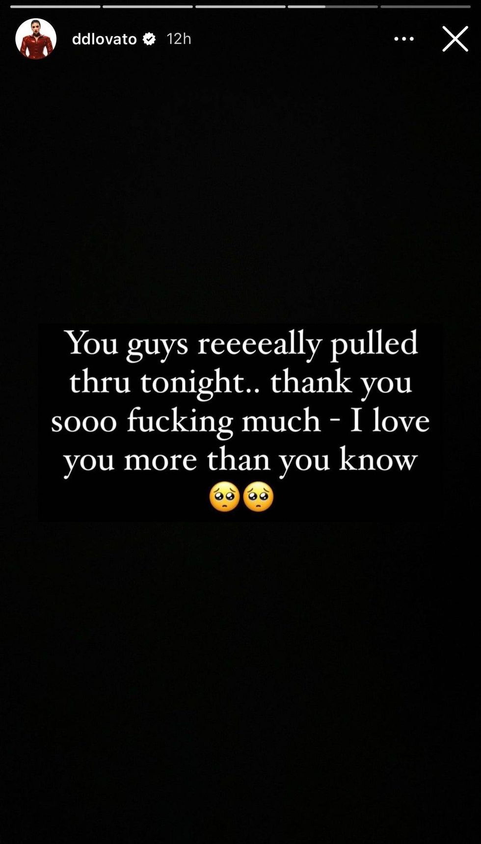 Demi Lovato’s IG story