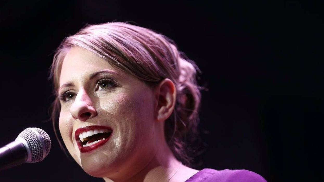 Democratic Congressional candidate Katie Hill speaks to supporters at her election night party in California's 25th Congressional district on November 6, 2018 in Santa Clarita, California.