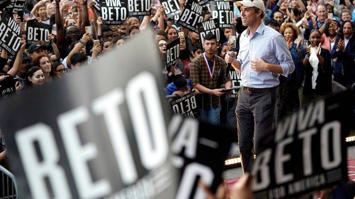 Democratic presidential candidate and former Texas congressman Beto O'Rourke speaks during his presidential campaign kickoff rally in Houston, Saturday, March 30, 2019.