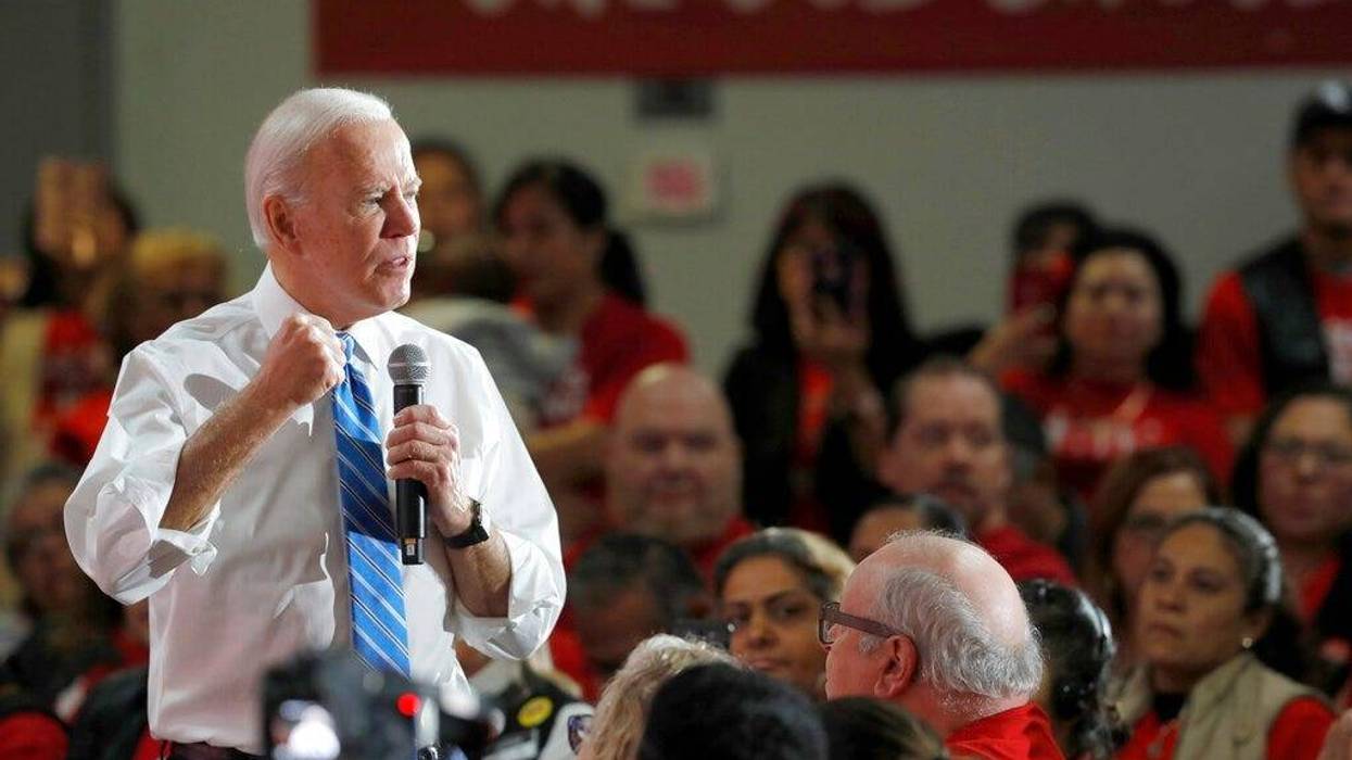 Democratic presidential candidate and former Vice President Joe Biden speaks during town hall meeting at the Culinary Union, Local 226, headquarters in Las Vegas Wednesday, Dec. 11, 2019.