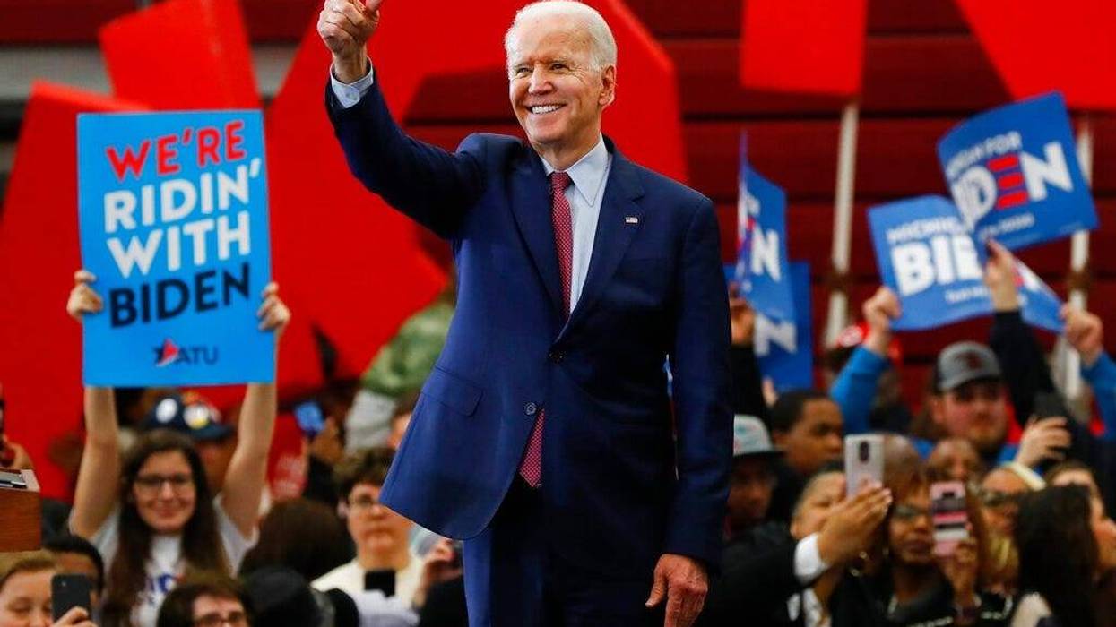 Democratic presidential candidate former Vice President Joe Biden speaks during a campaign rally at Renaissance High School in Detroit, Monday, March 9, 2020.