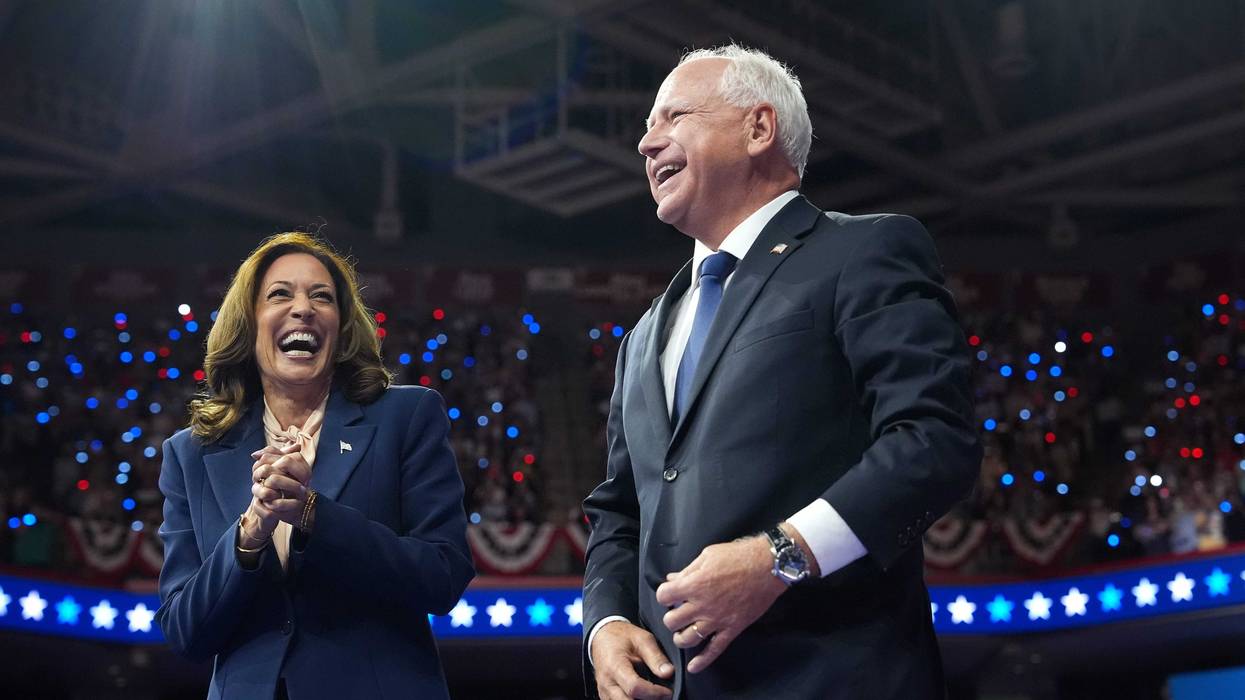 Democratic presidential candidate Vice President Kamala Harris and Democratic vice presidential candidate Minnesota Gov. Tim Walz