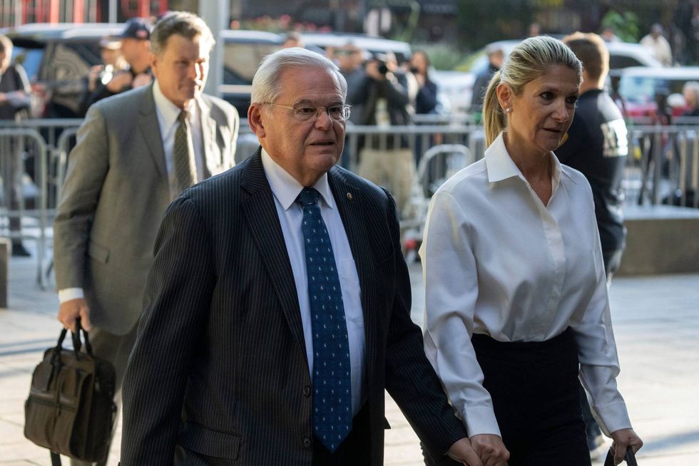 Democratic U.S. Sen. Bob Menendez of New Jersey and his wife Nadine Menendez arrive to the federal courthouse in New York, Wednesday, Sept. 27, 2023. Menendez is due in court to answer to federal charges alleging he used his powerful post to secretly advance Egyptian interests and carry out favors for local businessmen in exchange for bribes of cash and gold bars.