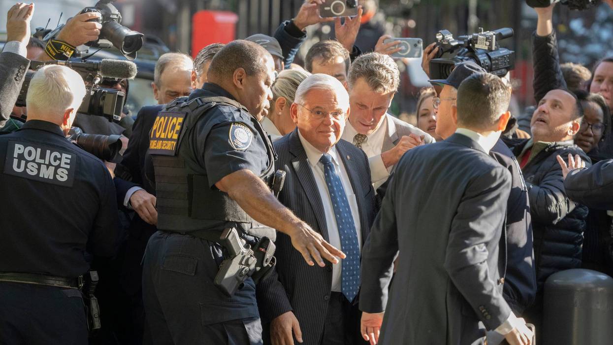 Democratic U.S. Sen. Bob Menendez of New Jersey arrives to the federal courthouse in New York, Wednesday, Sept. 27, 2023. Menendez is due in court to answer to federal charges alleging he used his powerful post to secretly advance Egyptian interests and carry out favors for local businessmen in exchange for bribes of cash and gold bars.