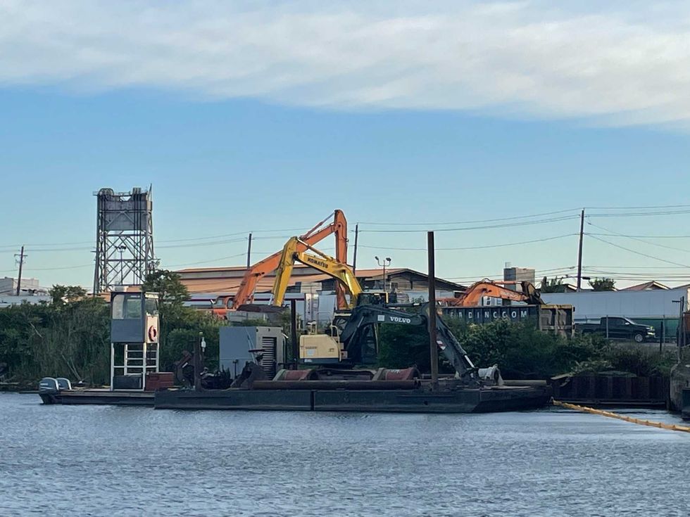 Demolition equipment for the Great Northern grain elevator