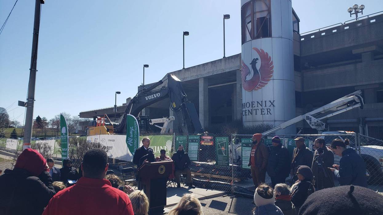 demolition officially begins on the Phoenix Center