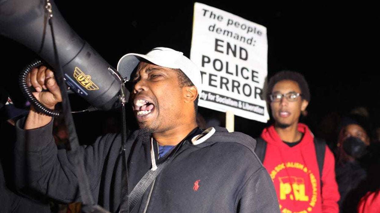 Demonstrators protest the death of Tyre Nichols on January 27, 2023 in Memphis, Tennessee. The release of a video depicting the fatal beating of Nichols, a 29-year-old Black man, sparked protests in cities throughout the country. Nichols was violently beaten for three minutes and killed by Memphis police officers earlier this month after a traffic stop. Five Black Memphis Police officers have been fired after an internal investigation found them to be “directly responsible” for the beating and have been charged with “second-degree murder, aggravated assault, two charges of aggravated kidnapping, two charges of official misconduct and one charge of official oppression.” (Photo by Scott Olson/Getty Images)