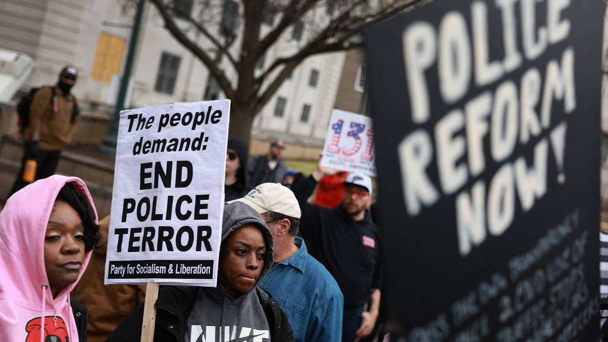 Demonstrators protest the death of Tyre Nichols on January 28, 2023 in Memphis, Tennessee. The release of a video depicting the fatal beating of Nichols, a 29-year-old Black man, sparked protests in cities throughout the country. Nichols was violently beaten for three minutes and killed by Memphis police officers earlier this month after a traffic stop. Five Black Memphis Police officers have been fired after an internal investigation found them to be “directly responsible” for the beating and have been charged with “second-degree murder, aggravated assault, two charges of aggravated kidnapping, two charges of official misconduct and one charge of official oppression.”