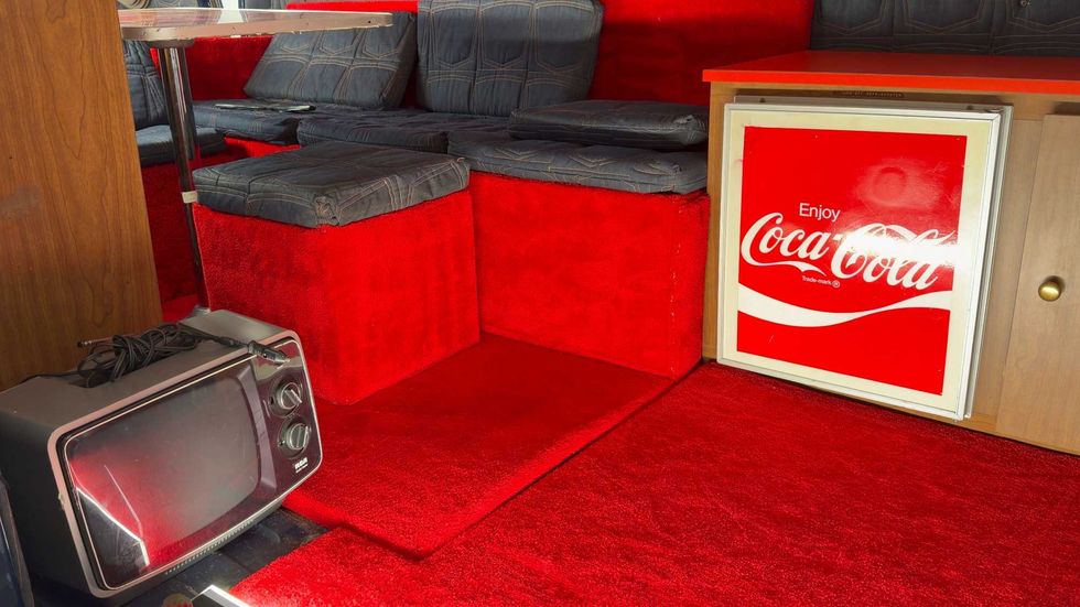 Denimachine featured Coca-Cola red carpeting and lots of Levi denim